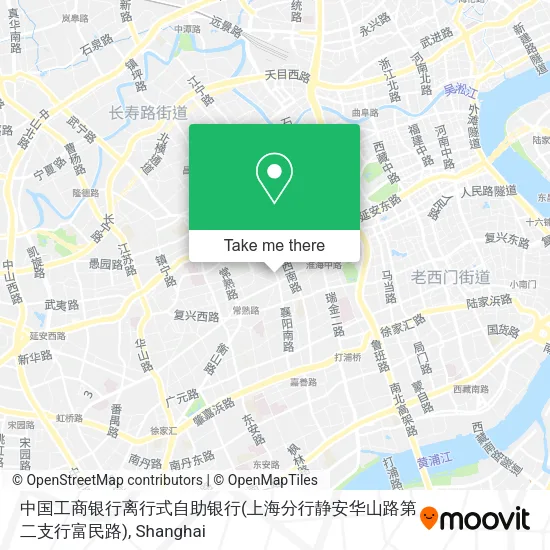 中国工商银行离行式自助银行(上海分行静安华山路第二支行富民路) map
