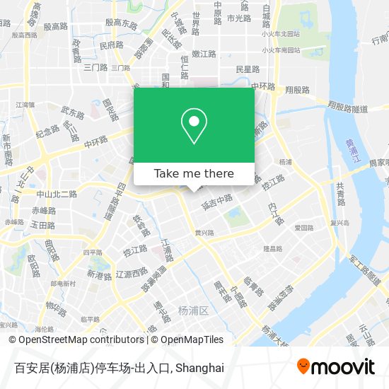 百安居(杨浦店)停车场-出入口 map