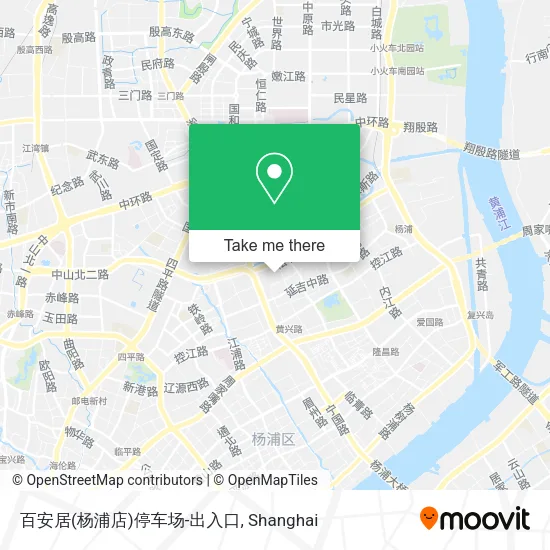 百安居(杨浦店)停车场-出入口 map