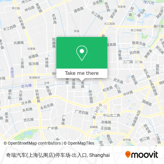 奇瑞汽车(上海弘阁店)停车场-出入口 map