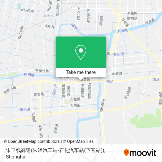 朱卫线高速(朱泾汽车站-石化汽车站(下客站)) map