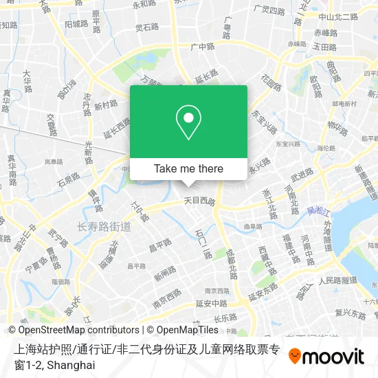 上海站护照/通行证/非二代身份证及儿童网络取票专窗1-2 map
