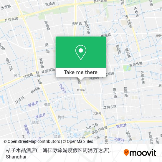 桔子水晶酒店(上海国际旅游度假区周浦万达店) map