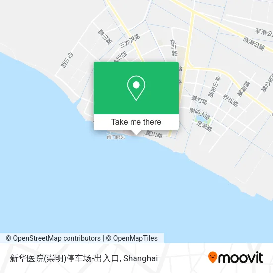 新华医院(崇明)停车场-出入口 map