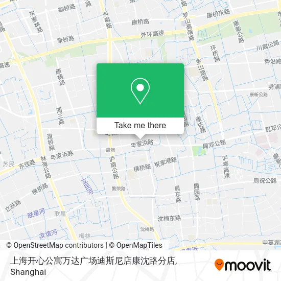 上海开心公寓万达广场迪斯尼店康沈路分店 map