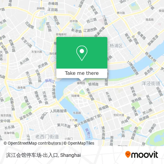 滨江会馆停车场-出入口 map