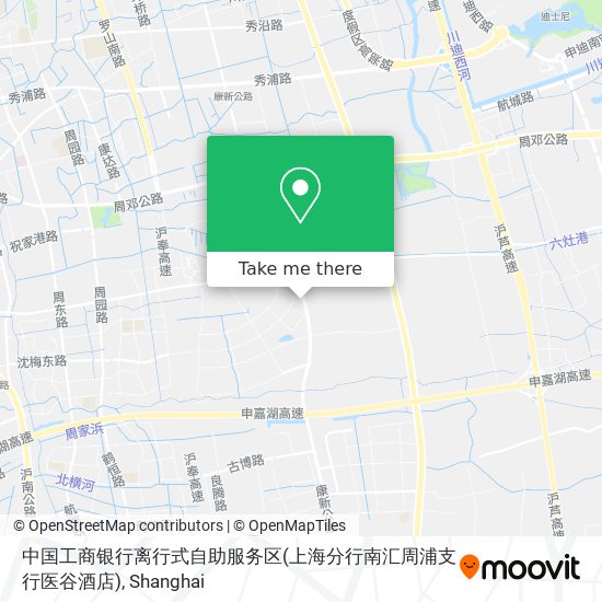 中国工商银行离行式自助服务区(上海分行南汇周浦支行医谷酒店) map