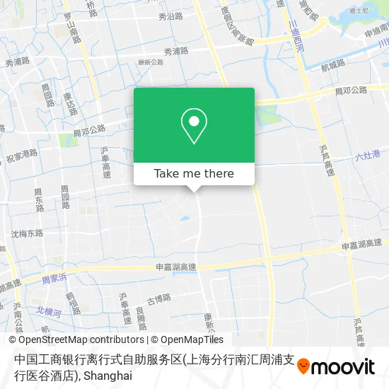 中国工商银行离行式自助服务区(上海分行南汇周浦支行医谷酒店) map