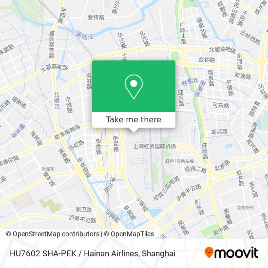 HU7602 SHA-PEK / Hainan Airlines map
