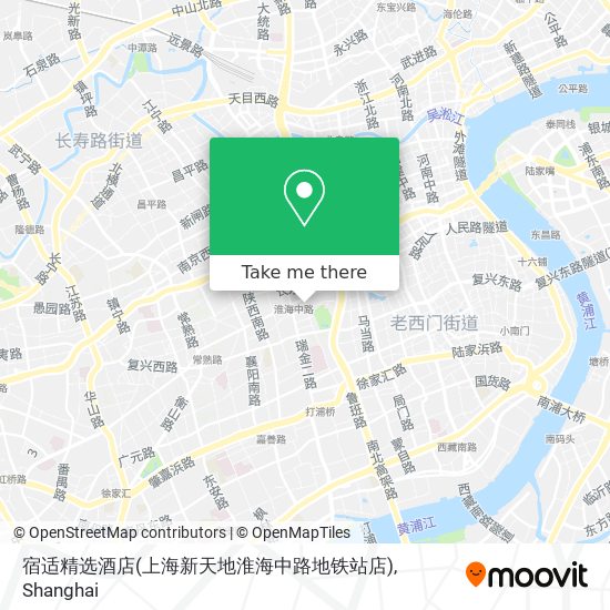 宿适精选酒店(上海新天地淮海中路地铁站店) map