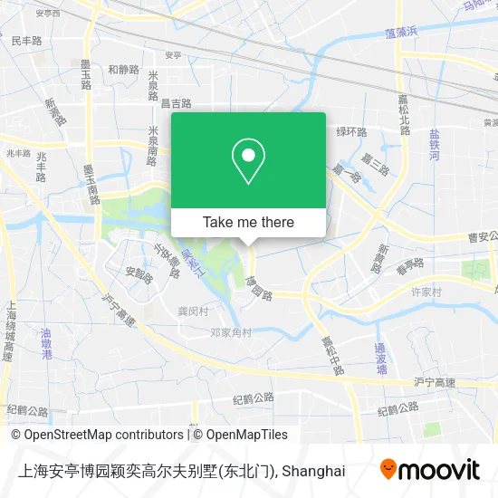 上海安亭博园颖奕高尔夫别墅(东北门) map