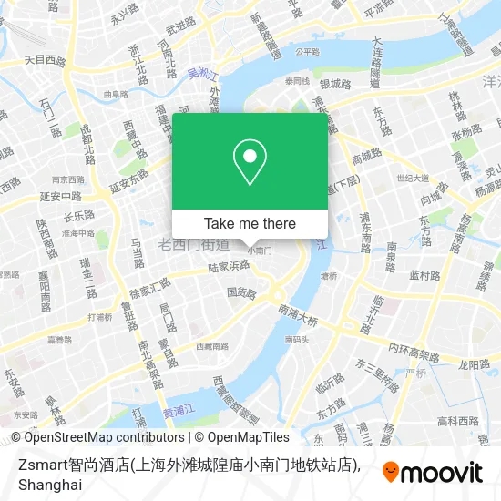 Zsmart智尚酒店(上海外滩城隍庙小南门地铁站店) map