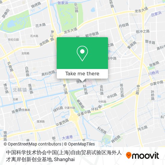 中国科学技术协会中国(上海)自由贸易试验区海外人才离岸创新创业基地 map