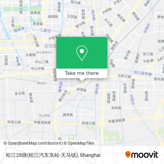 松江28路(松江汽车东站-天马镇) map