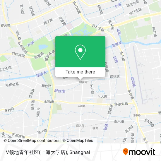V领地青年社区(上海大学店) map