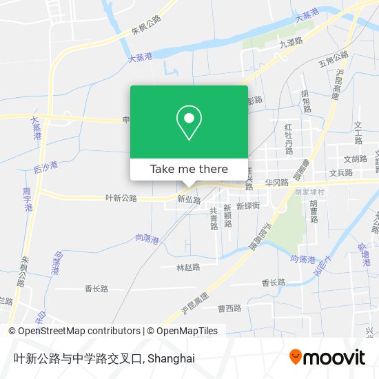 叶新公路与中学路交叉口 map