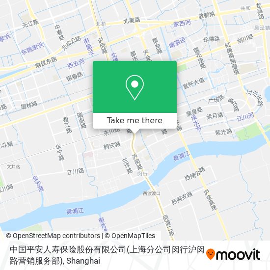 中国平安人寿保险股份有限公司(上海分公司闵行沪闵路营销服务部) map