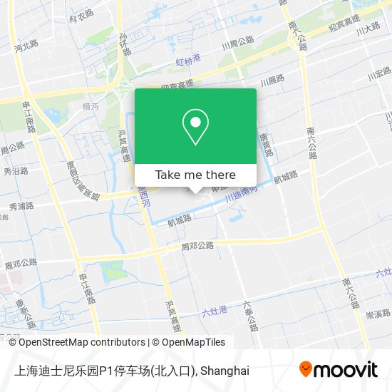上海迪士尼乐园P1停车场(北入口) map
