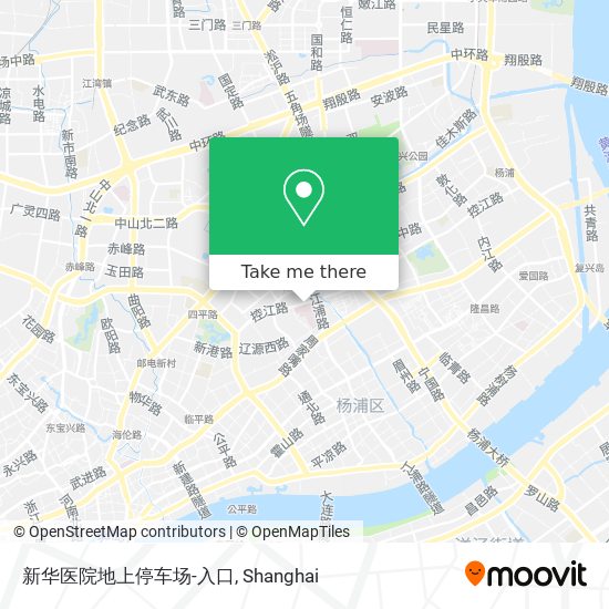 新华医院地上停车场-入口 map