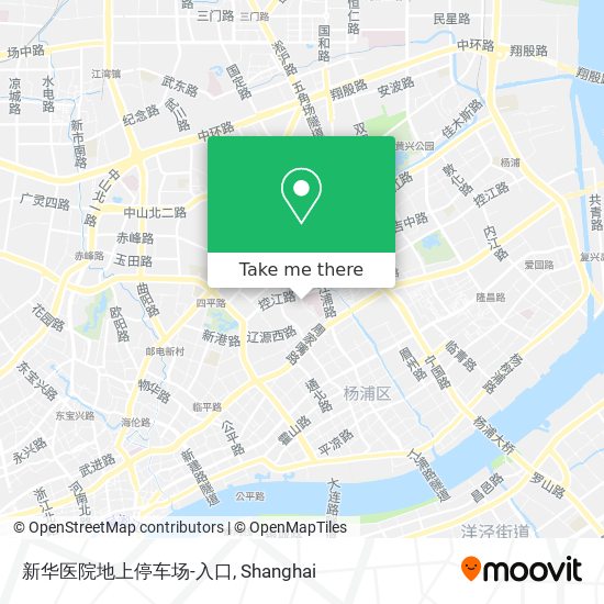 新华医院地上停车场-入口 map