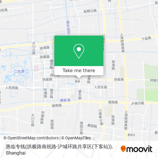 惠临专线(拱极路南祝路-沪城环路共享区(下客站)) map