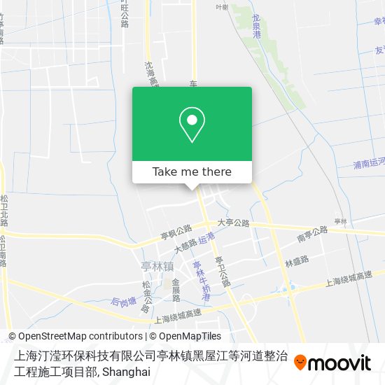 上海汀滢环保科技有限公司亭林镇黑屋江等河道整治工程施工项目部 map