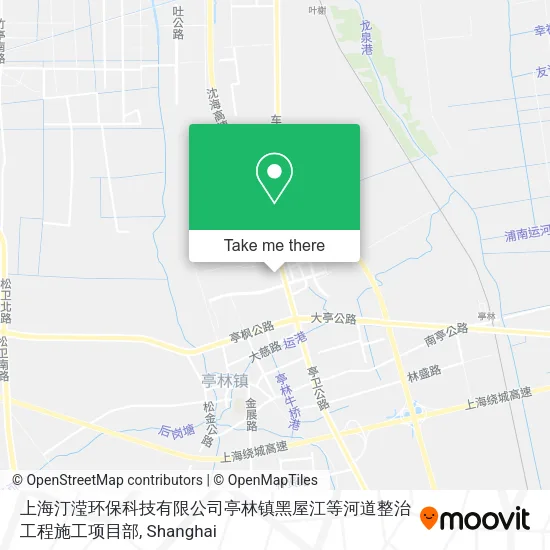 上海汀滢环保科技有限公司亭林镇黑屋江等河道整治工程施工项目部 map