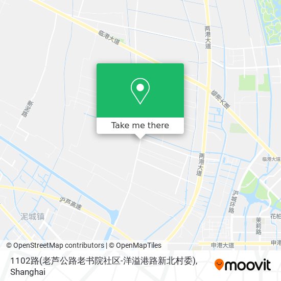 1102路(老芦公路老书院社区-洋溢港路新北村委) map