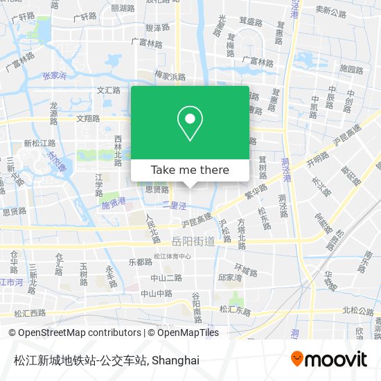 松江新城地铁站-公交车站 map