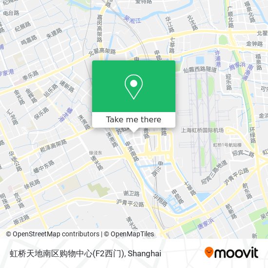 虹桥天地南区购物中心(F2西门) map