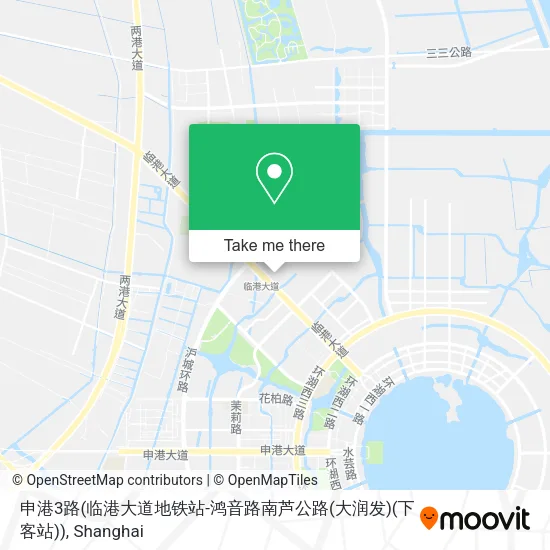 申港3路(临港大道地铁站-鸿音路南芦公路(大润发)(下客站)) map