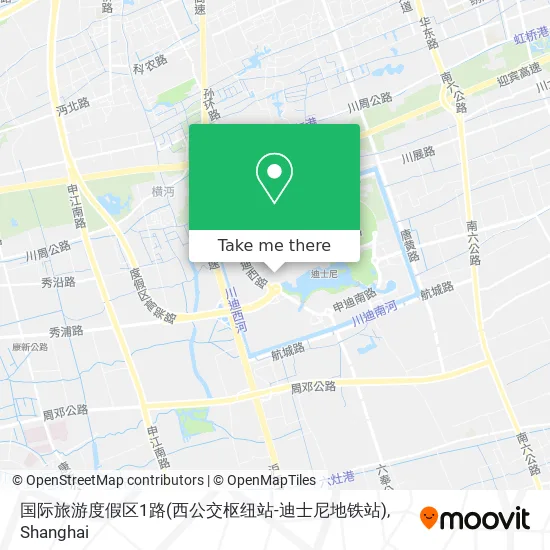 国际旅游度假区1路(西公交枢纽站-迪士尼地铁站) map