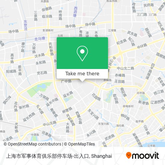 上海市军事体育俱乐部停车场-出入口 map
