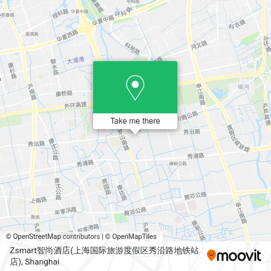Zsmart智尚酒店(上海国际旅游度假区秀沿路地铁站店) map