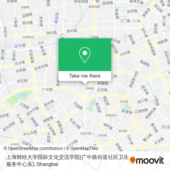 上海财经大学国际文化交流学院(广中路街道社区卫生服务中心东) map