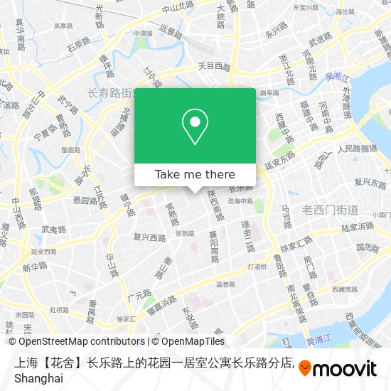 上海【花舍】长乐路上的花园一居室公寓长乐路分店 map