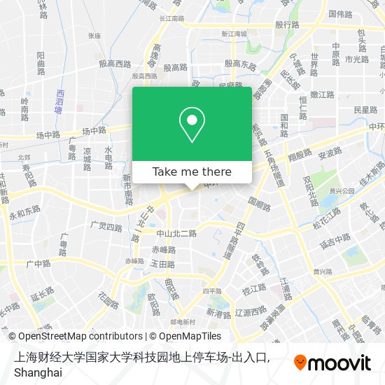 上海财经大学国家大学科技园地上停车场-出入口 map