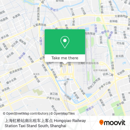 上海虹桥站南出租车上客点 Hongqiao Railway Station Taxi Stand South map