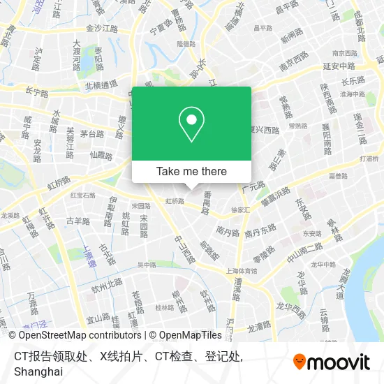 CT报告领取处、X线拍片、CT检查、登记处 map