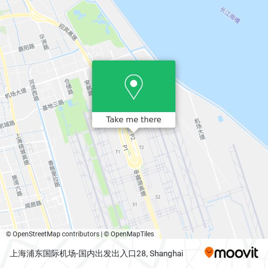 上海浦东国际机场-国内出发出入口28 map