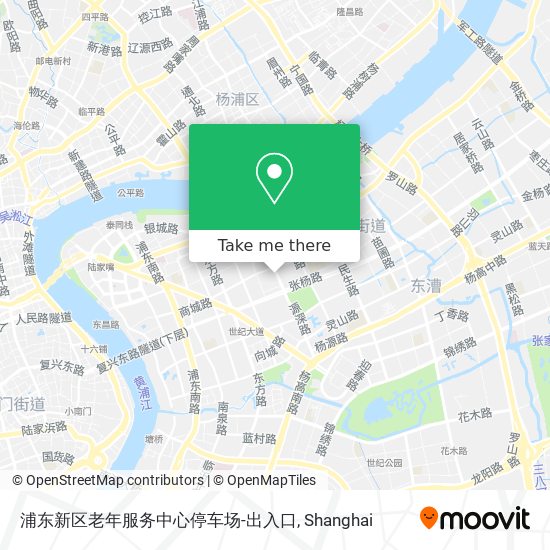 浦东新区老年服务中心停车场-出入口 map