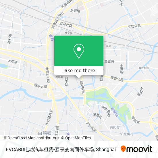 EVCARD电动汽车租赁-嘉亭荟南面停车场 map