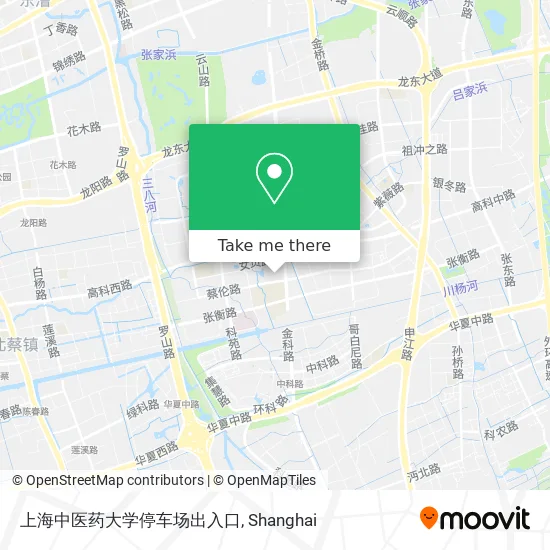 上海中医药大学停车场出入口 map