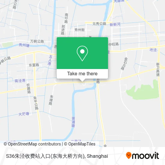 S36朱泾收费站入口(东海大桥方向) map