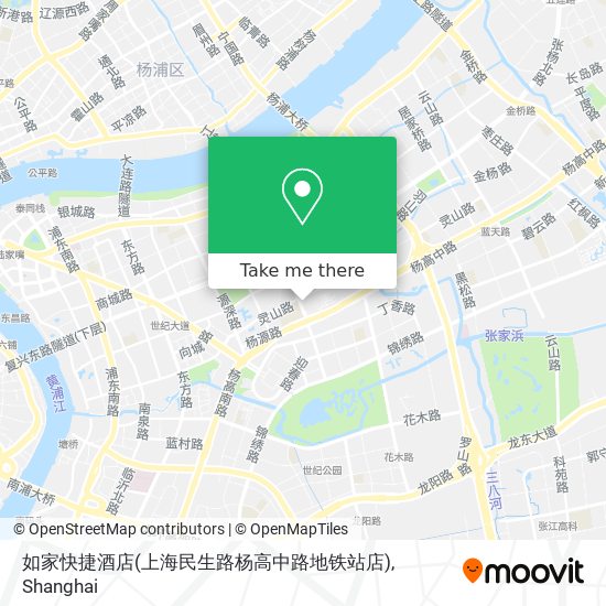 如家快捷酒店(上海民生路杨高中路地铁站店) map