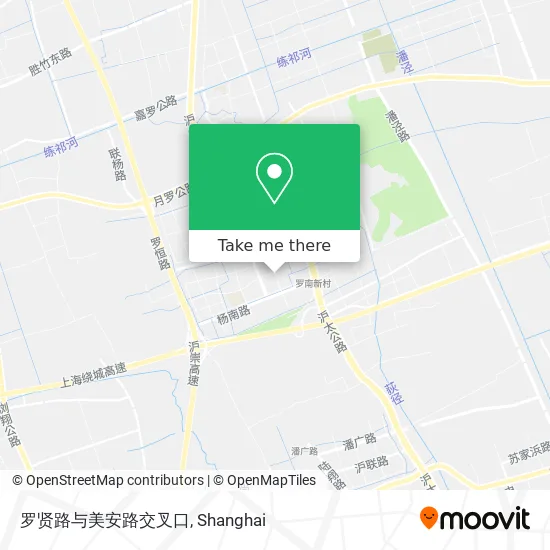 罗贤路与美安路交叉口 map
