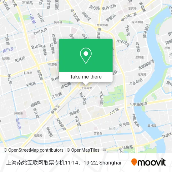 上海南站互联网取票专机11-14、19-22 map