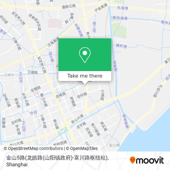 金山5路(龙皓路(山阳镇政府)-富川路枢纽站) map