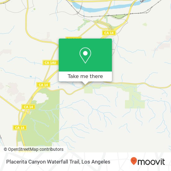 Placerita Canyon Waterfall Trail map