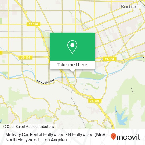 Mapa de Midway Car Rental Hollywood - N Hollywood (McAr North Hollywood)